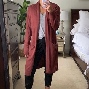 Leith Burnt Orange Duster Cardigan -Medium